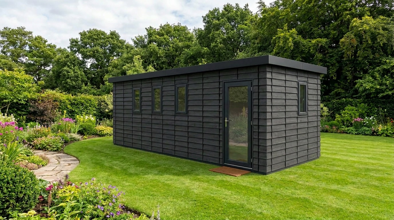 Grote Kinsaa schuur in groene tuin